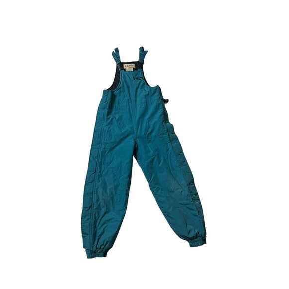 Vintage L.L. Bean Teal Ski Bib Kid’s Size XS 6 Snow Winter - Picture 1 of 14